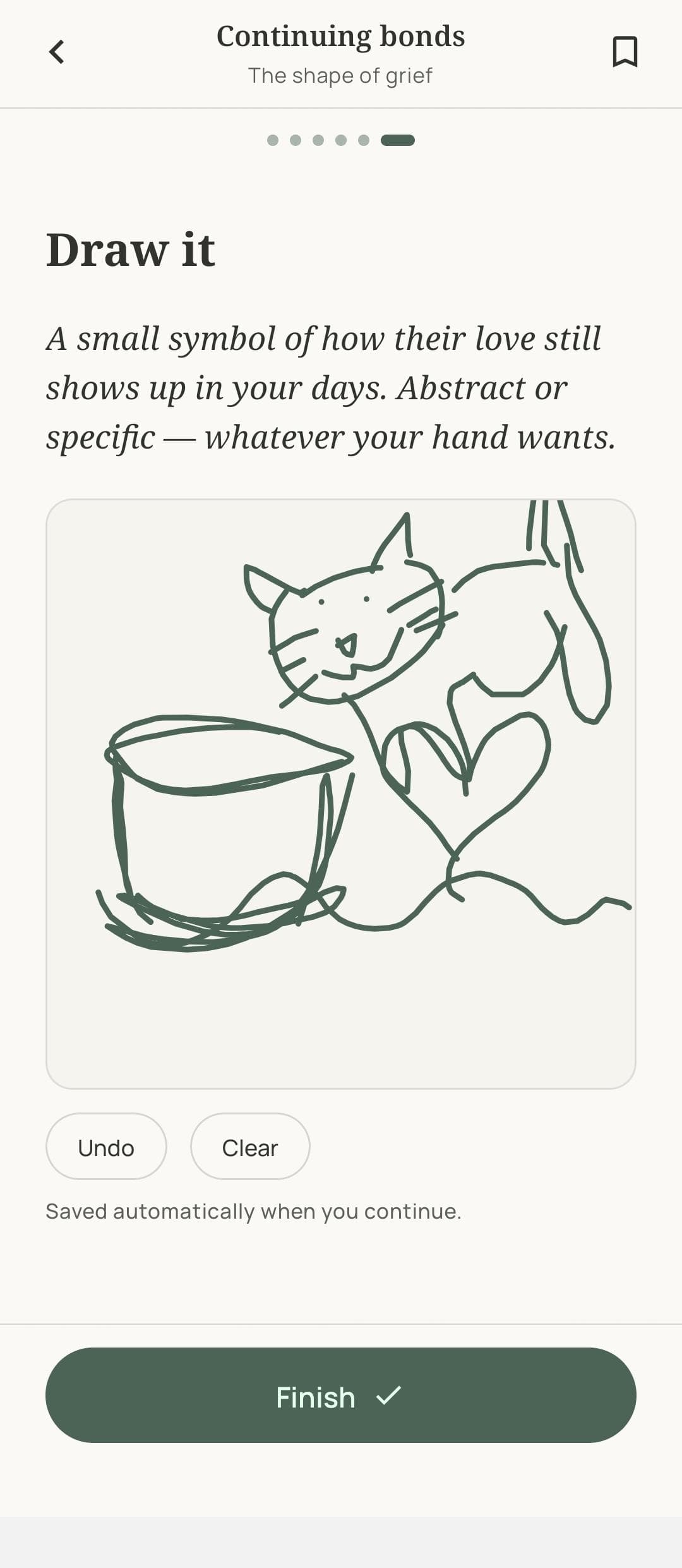 Interactive exercise from a grief course